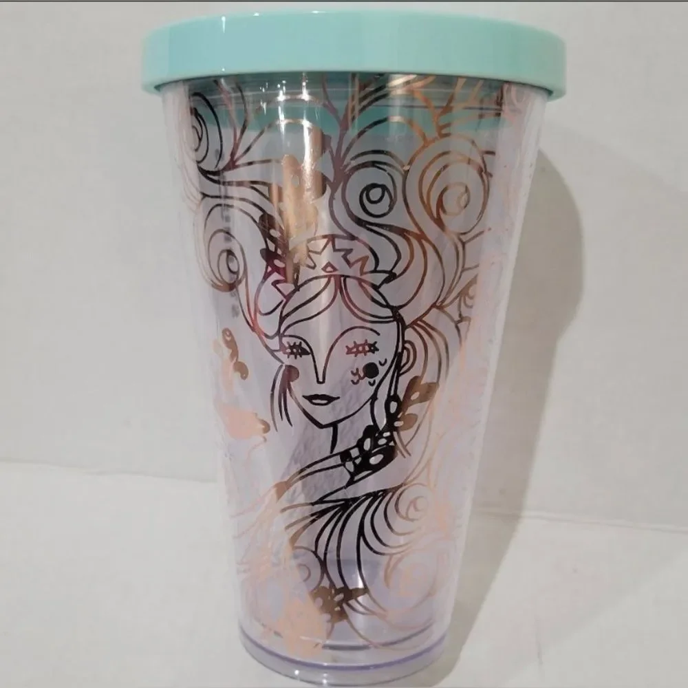 RARE STARBUCKS 2018 Holiday Rose Gold Mermaid Clear Cup Tumbler 16 oz. Brand new